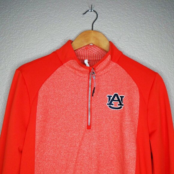 Auburn University AU Under Armour ColdGear Orange & Blue Zip Front Pullover Sz L - Picture 3 of 8